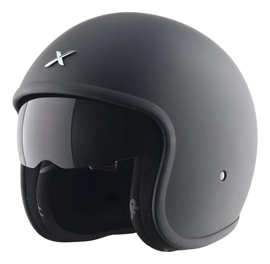 Casco Moto Abierto Retro Axor Jet Solid Visor Solar