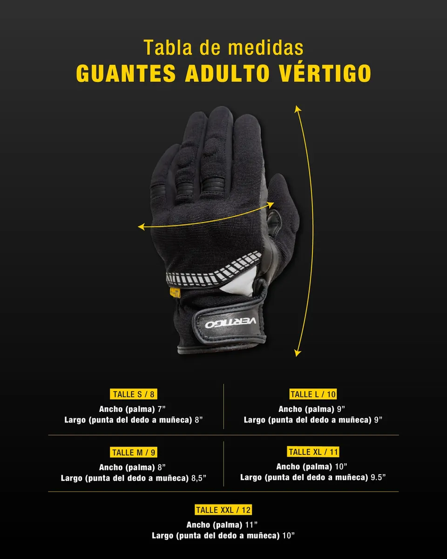 Guantes Moto Invierno Vertigo Cuero Mesh Función Táctil