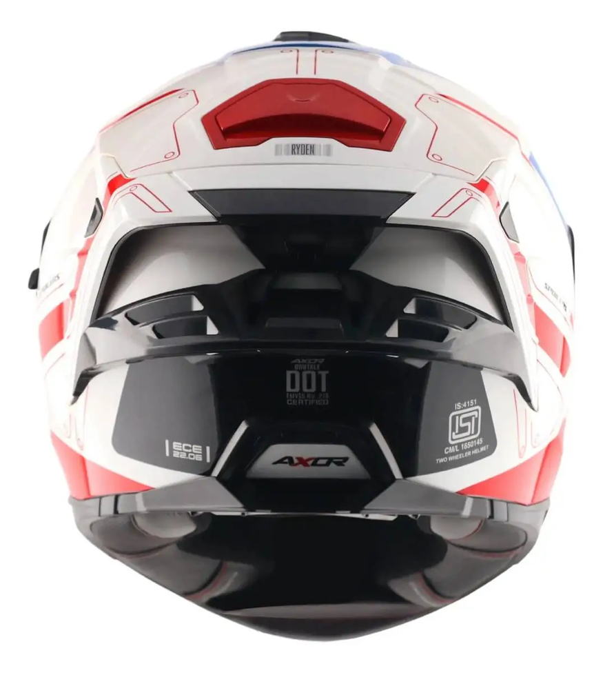Casco Moto Axor Brutale Doble Visor Con Pinlock Doble Alerón B-R BRILLO L