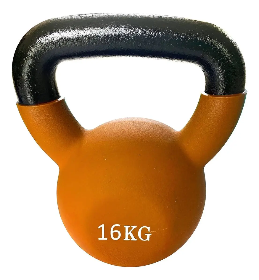 Pesa Rusa Kettlebell 16kg Hierro Pvc Gym Fit Pesas Funcional