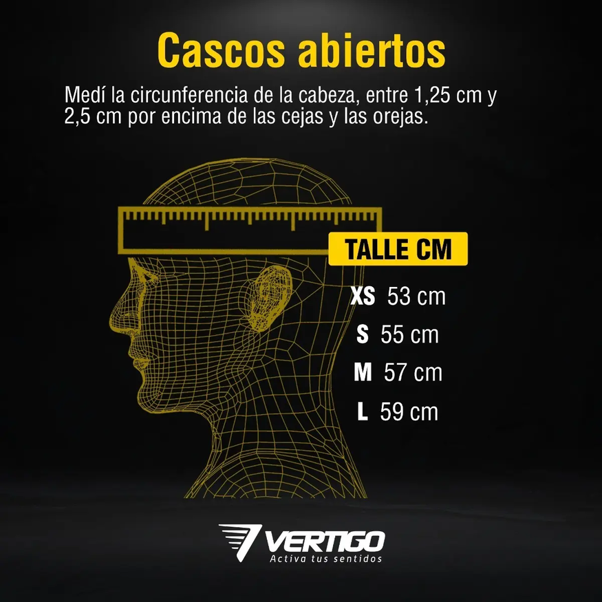 Casco Moto Abierto Vertigo Custom