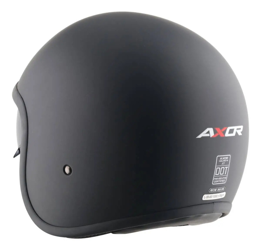 Casco Moto Abierto Retro Axor Jet Solid Visor Solar
