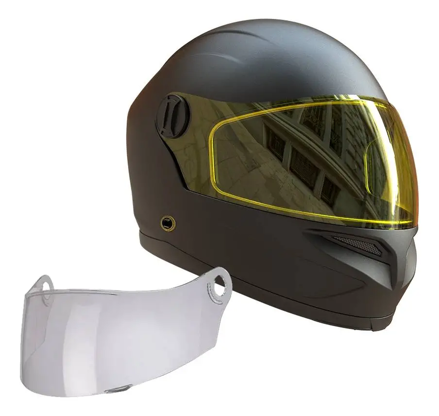 Casco Moto Vertigo Vintage Retro Full Face Gold Ed