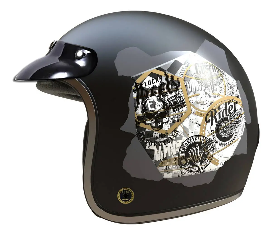 Casco Moto Abierto Vertigo Vintage Scrash