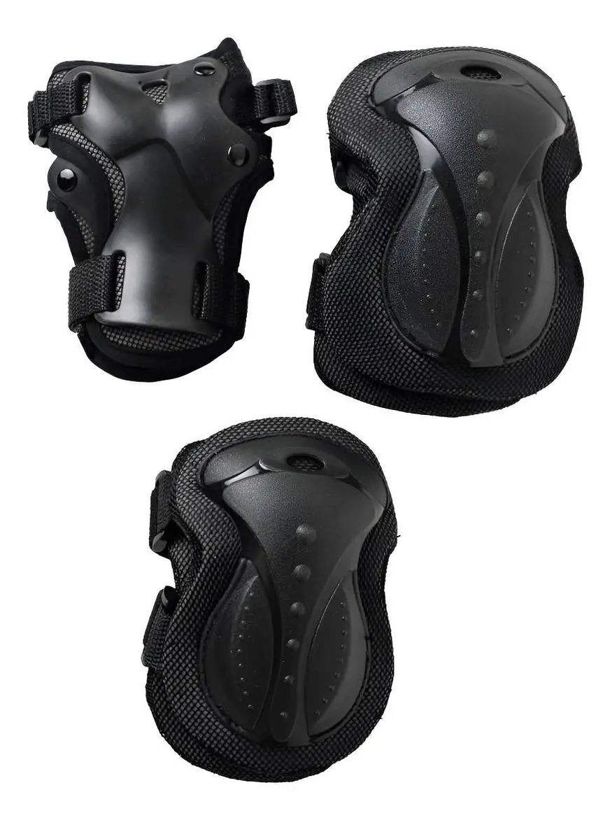 Kit Protecciones Black Stark P/ Rollers, skate