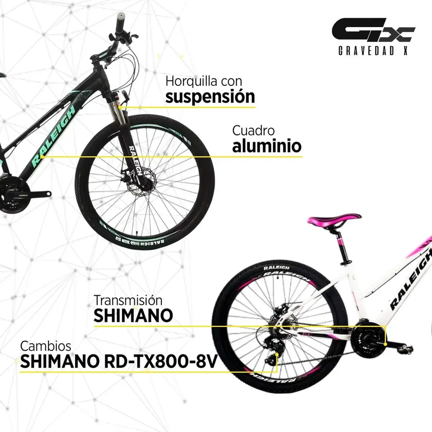 Bicicleta Mtb Raleigh M 2.0 Dama R27.5 21v