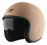 Casco Moto Abierto Retro Axor Jet Solid Visor Solar