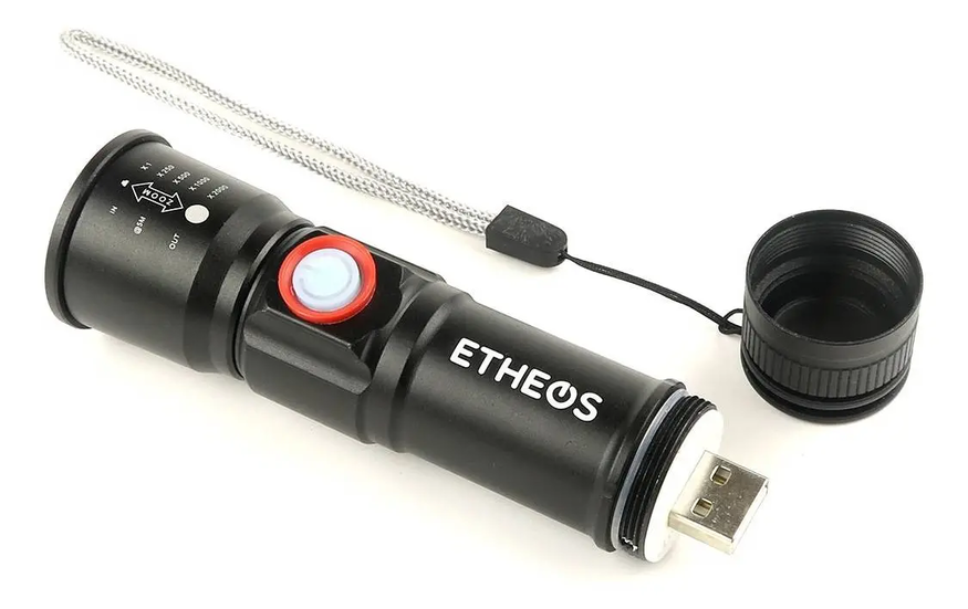 Linterna Tactica Recargable Usb Etheos 3w 100m