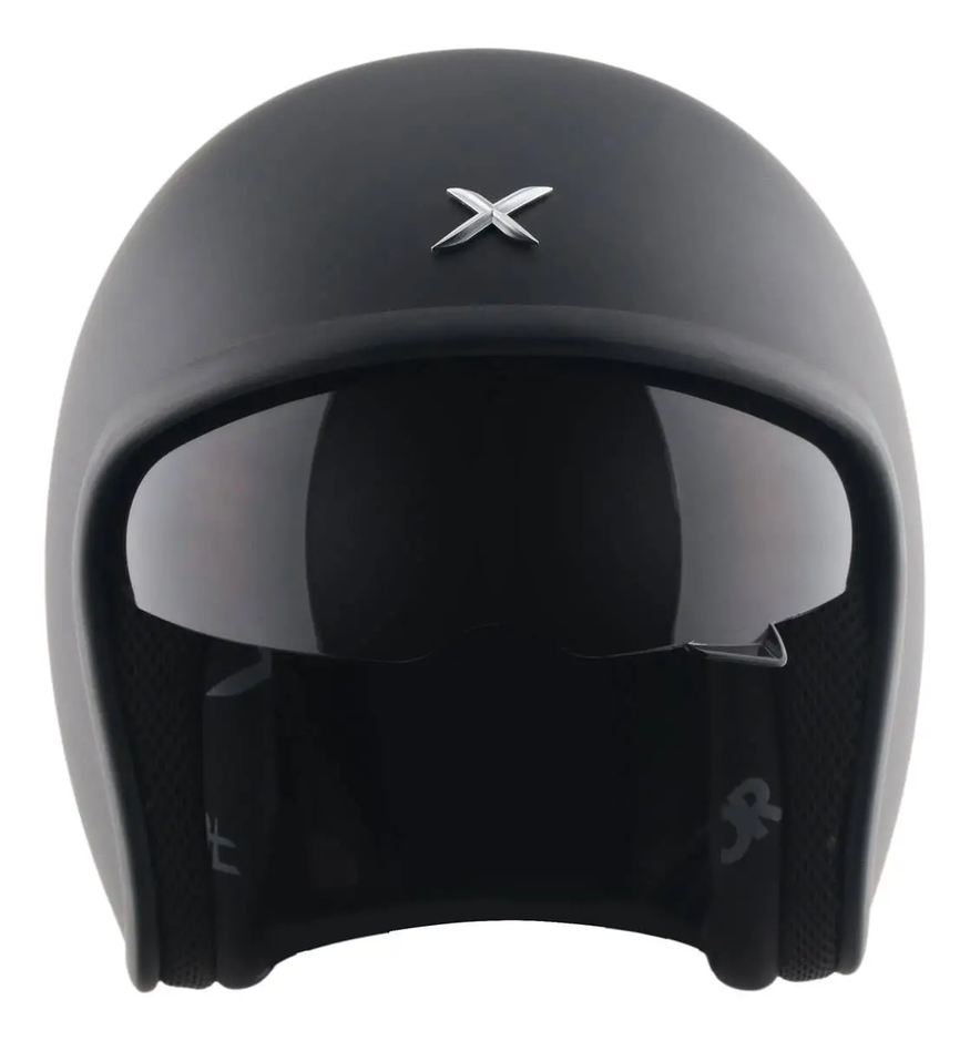 Casco Moto Abierto Retro Axor Jet Solid Visor Solar