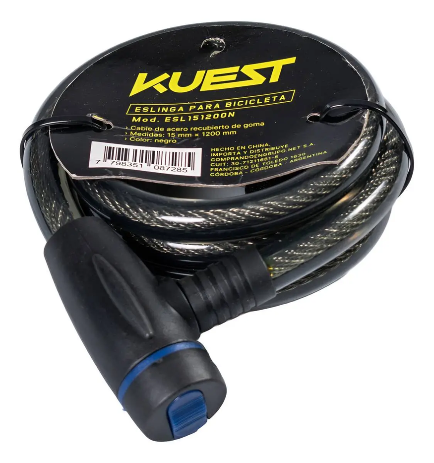 Linga Candado Bicicleta 15x1200mm + 2 Llaves