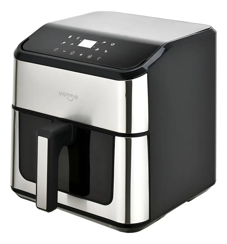Freidora De Aire Digital 8 L Sin Aceite Negro-plateado Vonne
