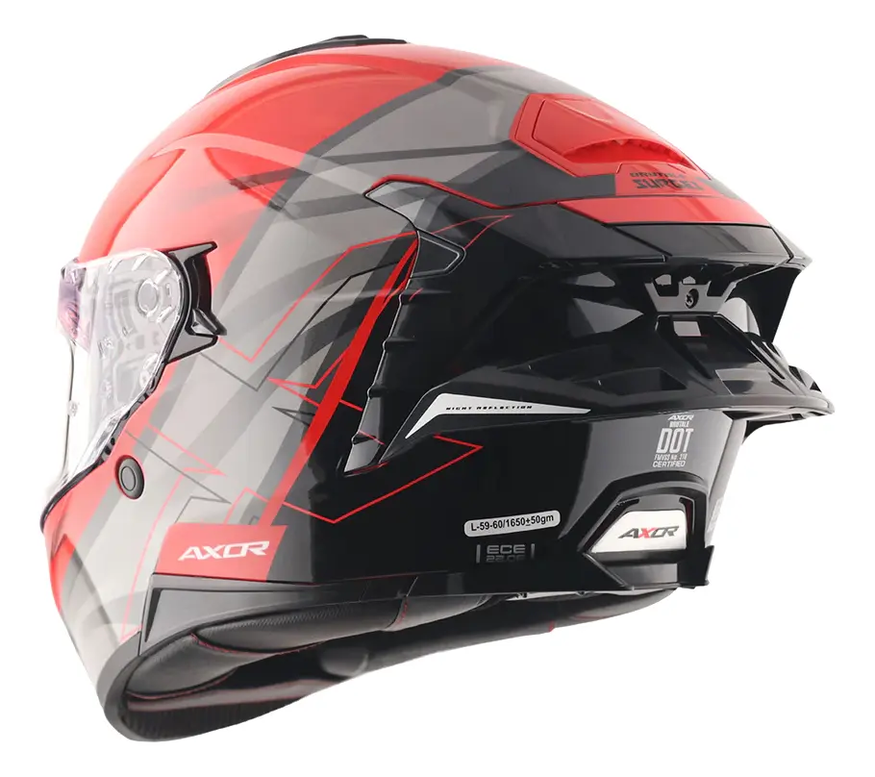 Casco Moto Axor Brutale Doble Visor Con Pinlock Incorporado Doble Alerón