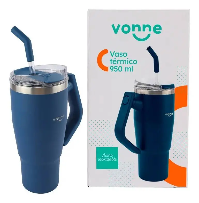 Vaso Térmico 950ml Asa De Doble Posición Liviano Práctico