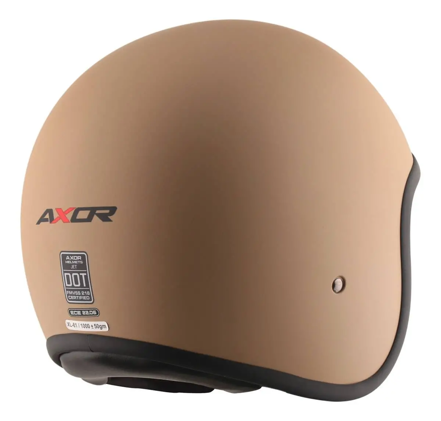 Casco Moto Abierto Retro Axor Jet Solid Visor Solar
