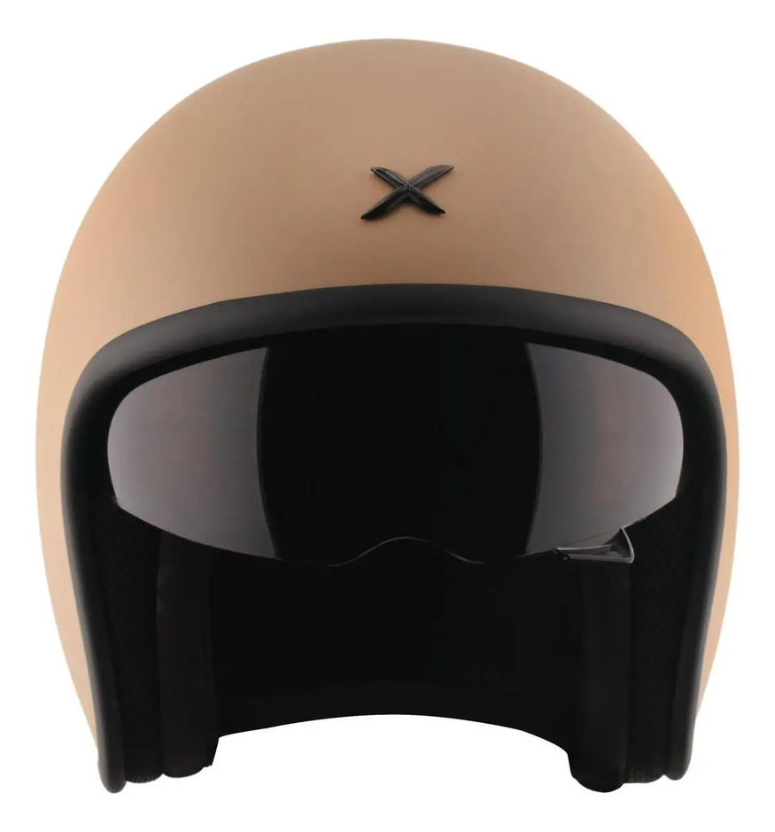 Casco Moto Abierto Retro Axor Jet Solid Visor Solar