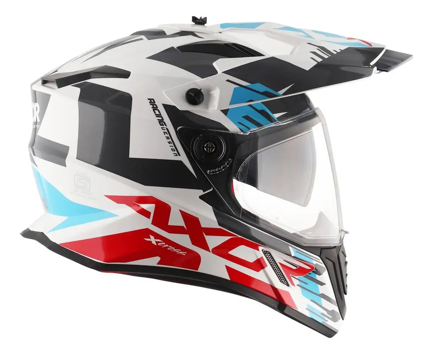 Casco Moto Axor X Cross Doble Visor Apto Pinlock Enduro Off Road