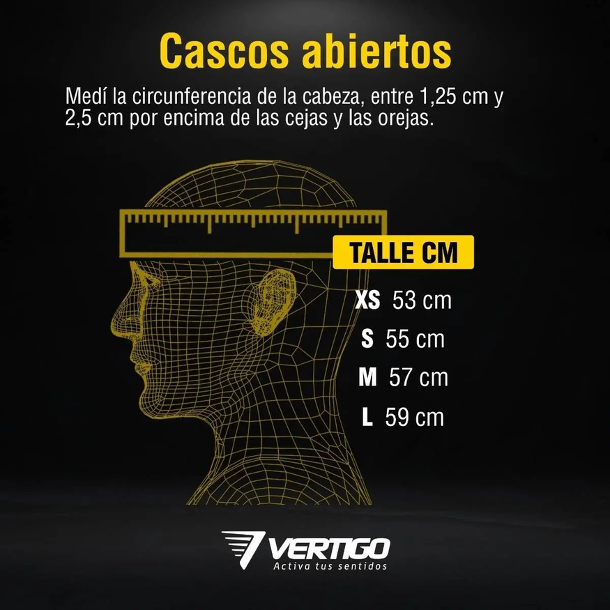 Casco Moto Abierto Vertigo Custom