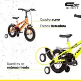 Bicicleta R12 Vulcano Stark Acero Con Rueditas Varones