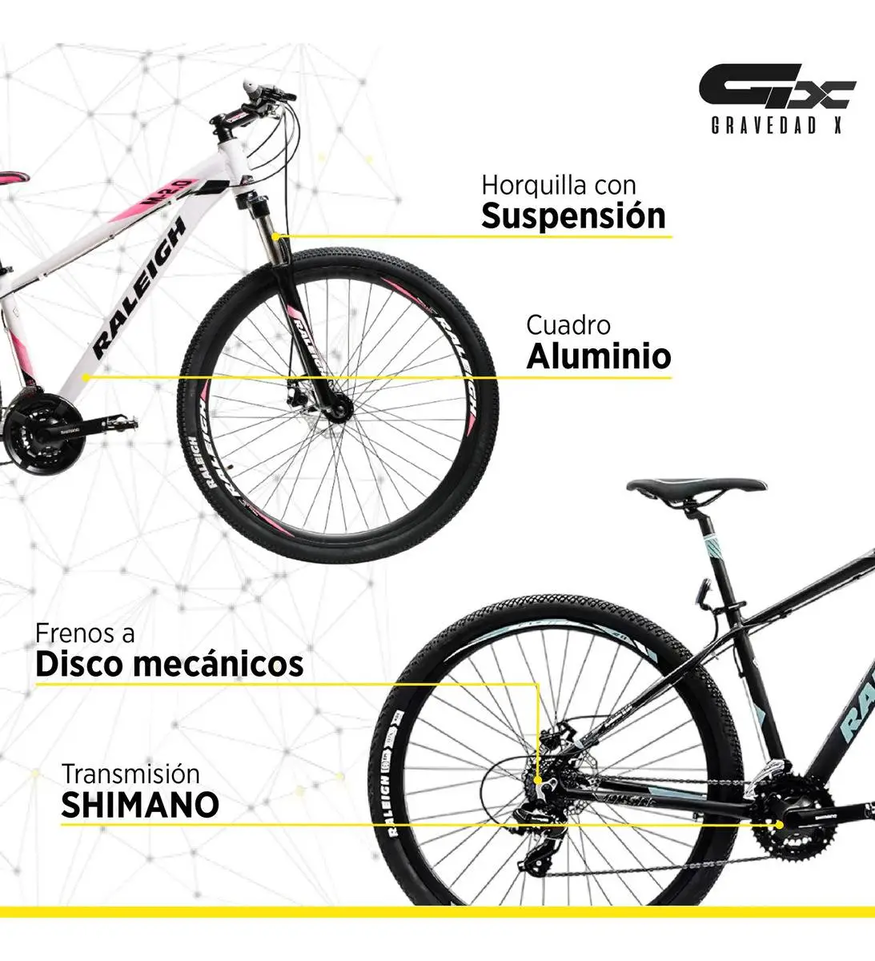 Bicicleta Mtb Raleigh Mojave 2.0 Dama R29-21v Alum