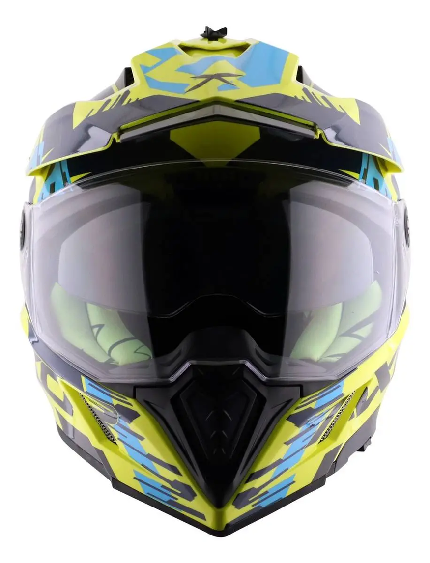 Casco Moto Axor X Cross Doble Visor Apto Pinlock Enduro Off Road
