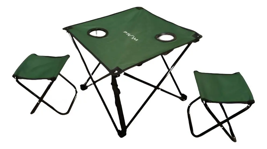 Set Mesa Plegable Camping Infantil + 2 Bancos
