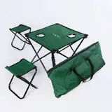 Set Mesa Plegable Camping Infantil + 2 Bancos