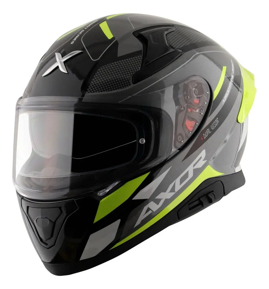 Casco Moto Integral Axor Apex GRAFICAS Doble Visor Apto Pinlock