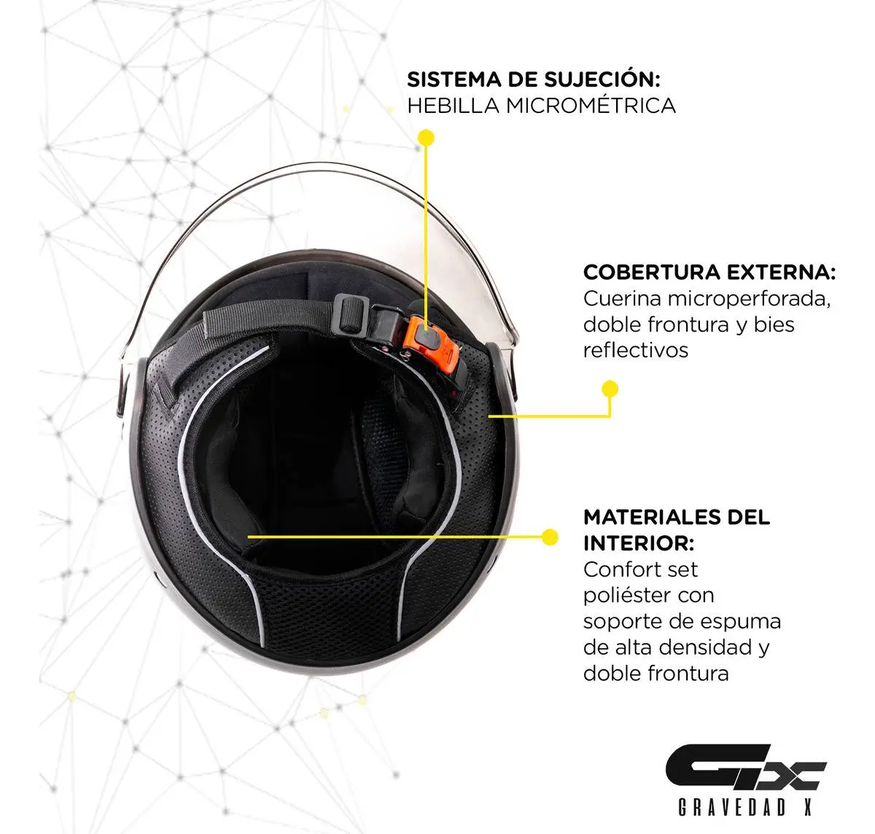 Casco Moto Abierto Vertigo V20 Driver Solid Visor