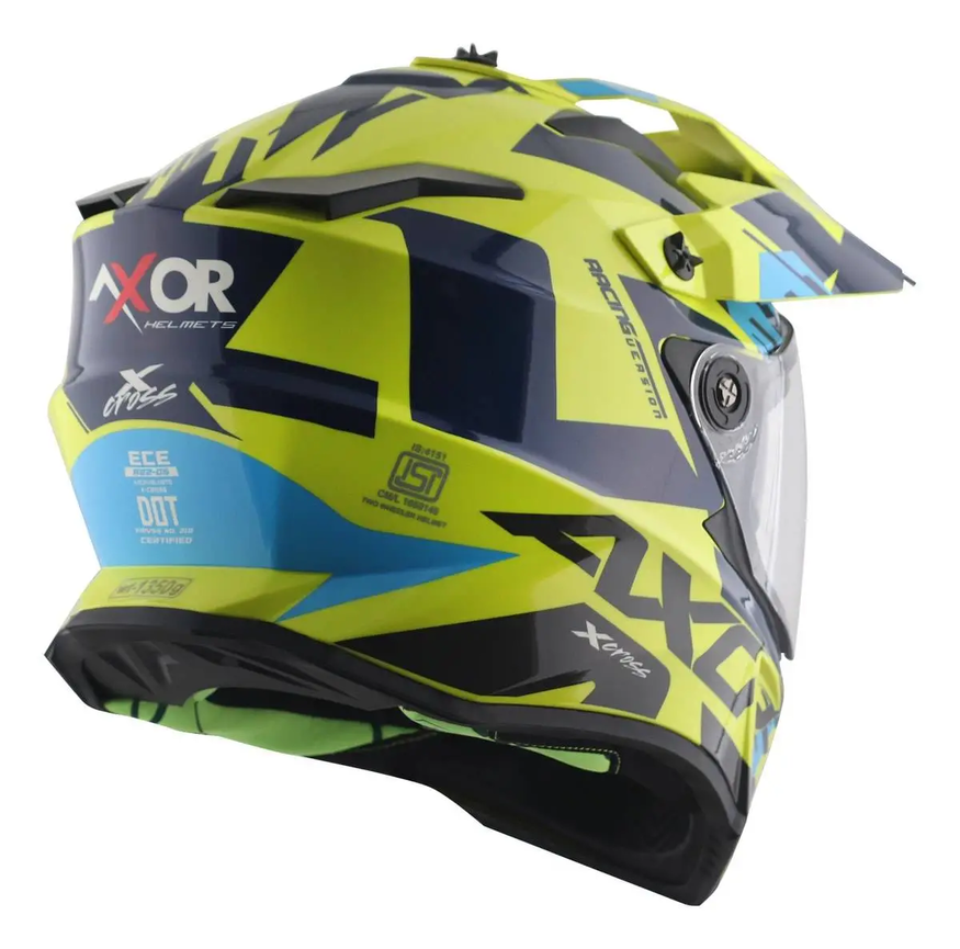 Casco Moto Axor X Cross Doble Visor Apto Pinlock Enduro Off Road