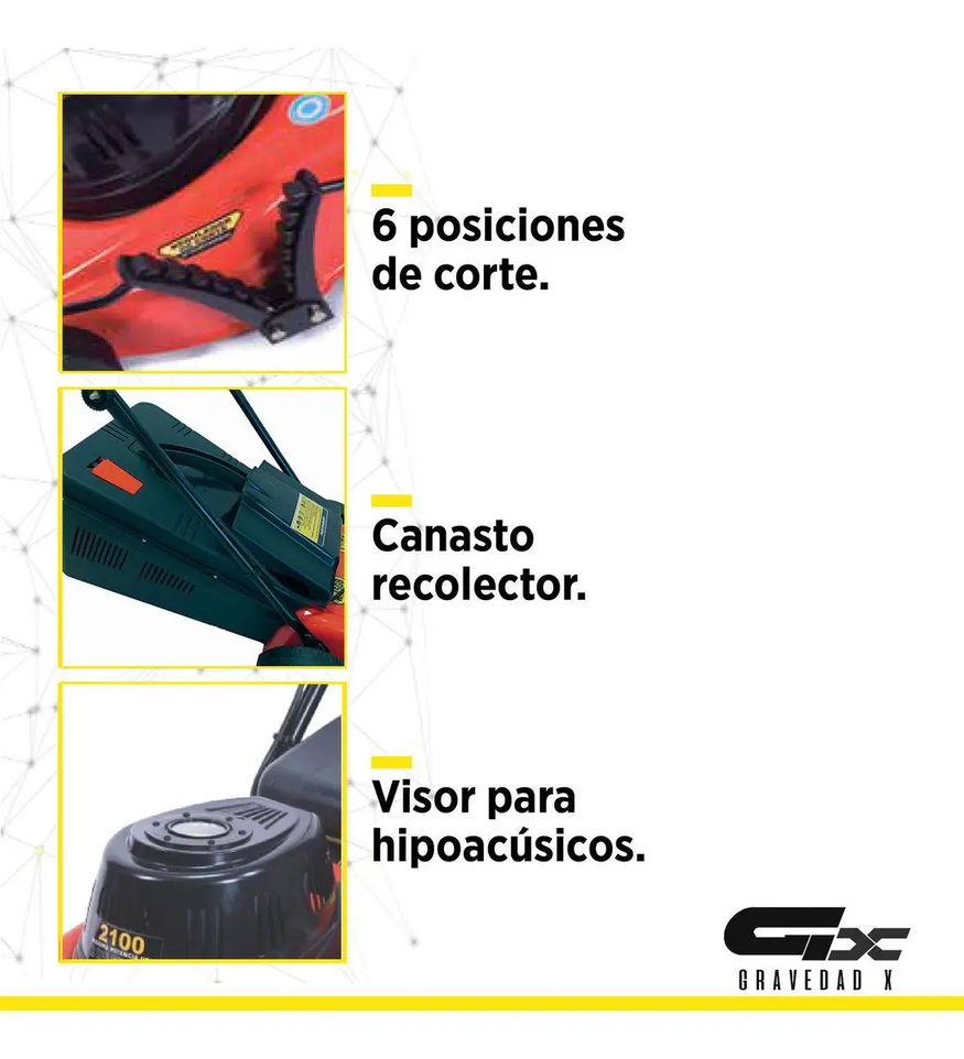 Cortadora Césped Eléctrica 2100w Potencia 1 1/2hp