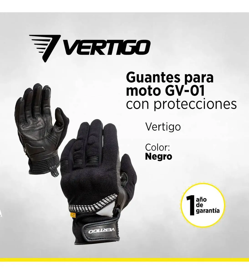 Guantes Moto Vertigo C Protección Rígida Nudillos