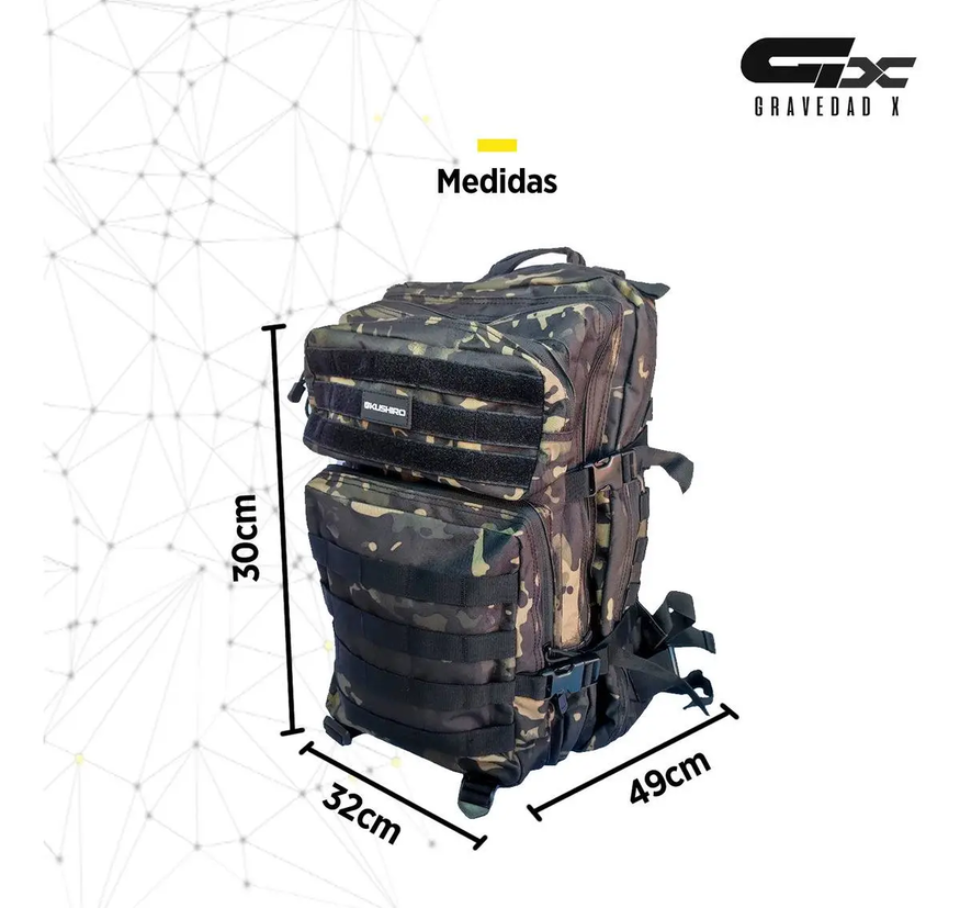 Mochila Táctica Camping Trekking Mochilero 45 L