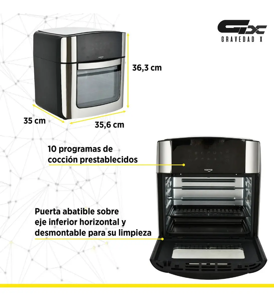 Horno Air Fryer Freidora 16l Grill Multifunción