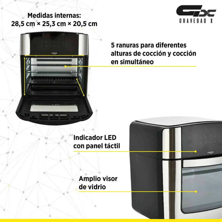 Horno Air Fryer Freidora 16l Grill Multifunción