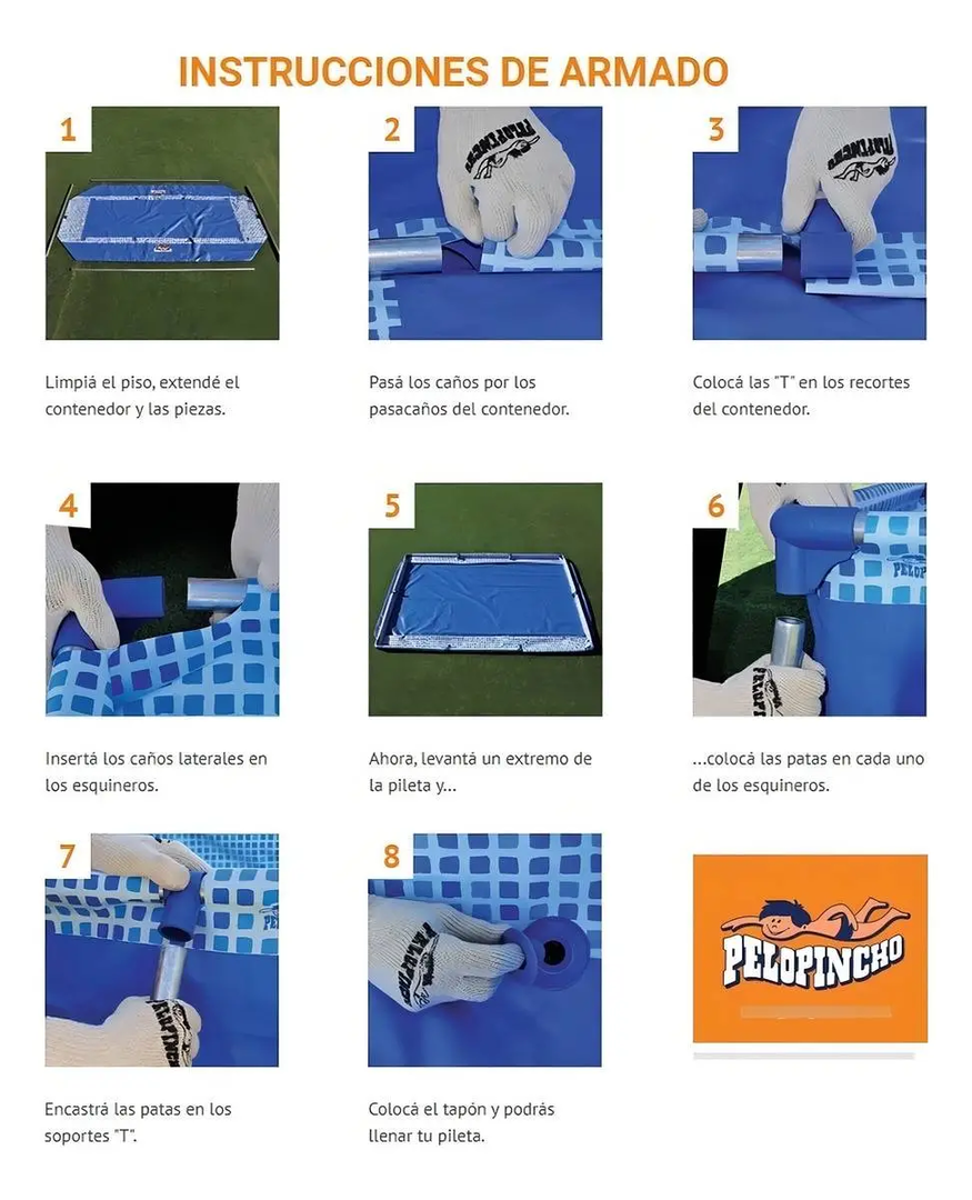 Pileta Rectangular 1500 L Pelopincho 2.4m X 1.55m