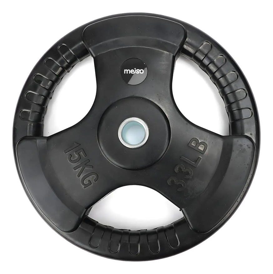 Disco Engomado Con Agarre 15kg 30mm Pesas Gym Fit